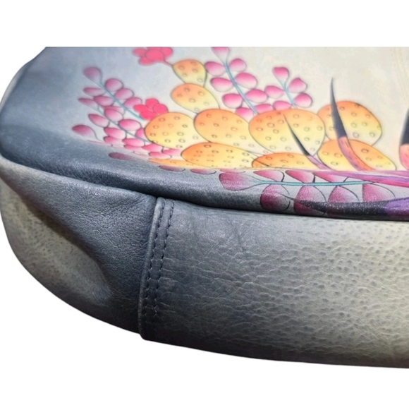 Anna by Anuschka Hand Painted Designer Leather Cross Body Tassel - Picture 15 of 16